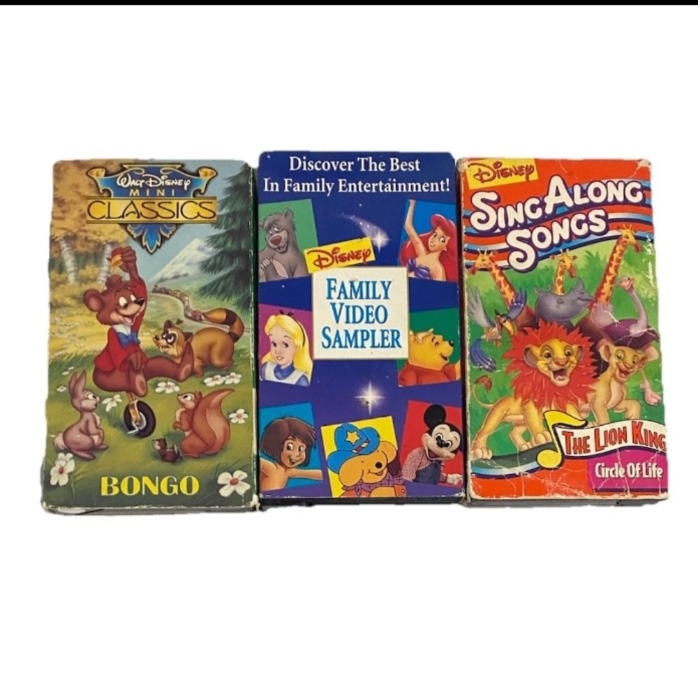Disney Classics Bongo, Family Video Sampler ,The Lion King Vintage VHS Bundle